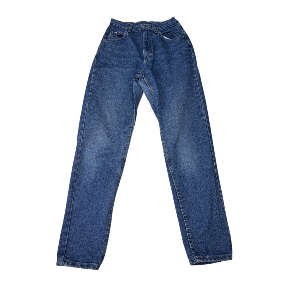Vtg 90s Lee Women Medium Wash High Waisted Straight Leg Jeans 26X30 Made USA